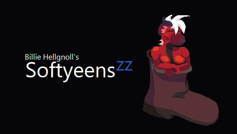 Billie taking a nap inside a big boot next to the words 'Soft Yeens ZZ'. It looks like the Windows XP logo.